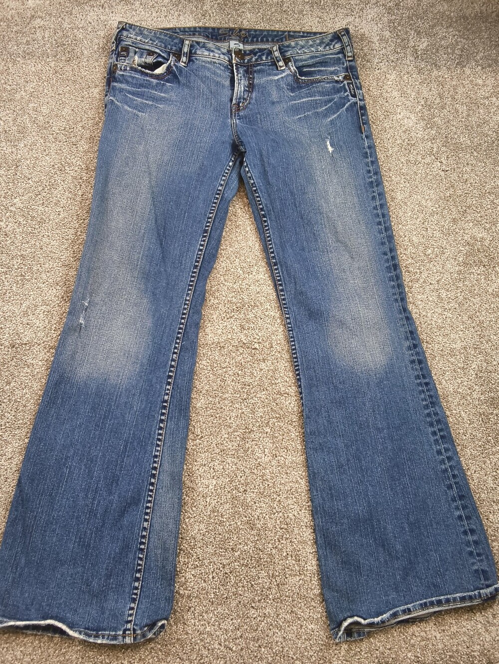 Silver Jeans Womens Size 33 Bree Bootcut Blue Distressed Denim